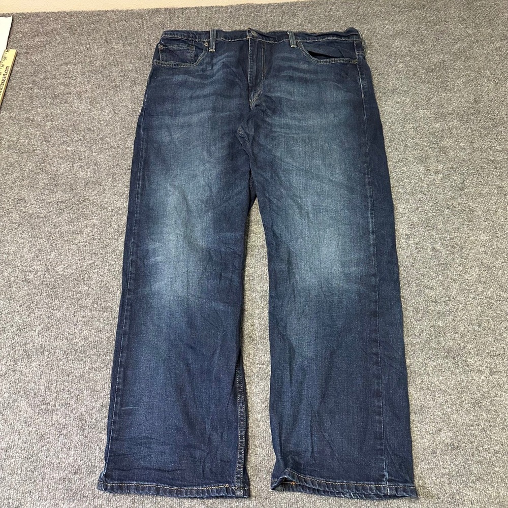 Levi's Jeans Mens Size 38 569 Loose Straight Dark Wash Blue Denim Casual Classic